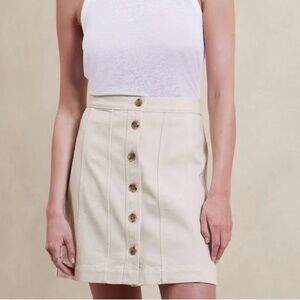 Banana Republic BUTTON-FRONT TWILL MINI SKIRT SZ 16